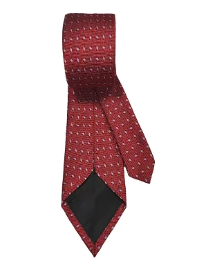 Rare Combee Men's Formal Maroon Silk Necktie, Pink Dotted Standard Size Premium Fabric Luxurious Finishing with Pocket Squre