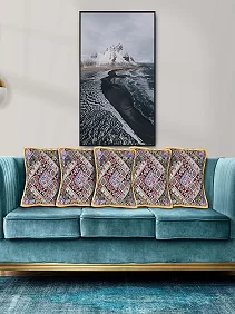 PALAK SAXENA Gujrati Style Decorative Eye Catching Color Cushion Covers Single-Sided