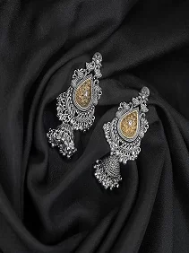 Radiant Mirror Work Oxidized Jhumka Earrings – Graceful Ethnic jewellery for Women & Girls