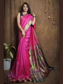 Bomkai Silk Saree – Traditional Elegance with Blouse Piece