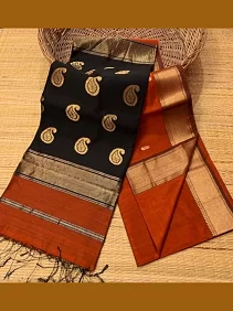 Handloom Maheshwari Saree – Soft Cotton Silk Elegance with Matching Blouse Piece