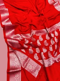 Warm Silk Saree with Full Zari Weaving – Elegant Shine with Running Blouse Piece