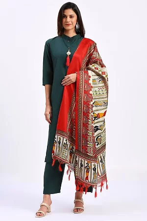 Buy Women's Beautiful Green colour Kurta suit Set