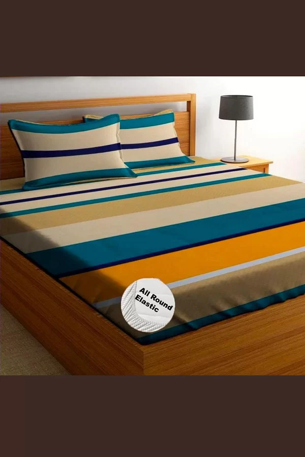 Aavya Queen Size Bedsheet | Abstract Print | Soft Microfibre Fabric | Multi-Color | Premium Bedding Set