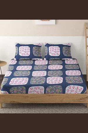 Aavya Queen Size Bedsheet | Abstract Print | Soft Microfibre Fabric | Multi-Color | Premium Bedding Set