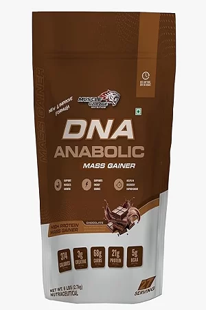 Muscle Garage Mass Gainer | High Protein Weight Gainer for Muscle Size, Strength & Recovery | 374 gm Calories, 68gm Cabs, 21 gm Protein| Chocolate Flavor | 2.7Kg - 6Lbs