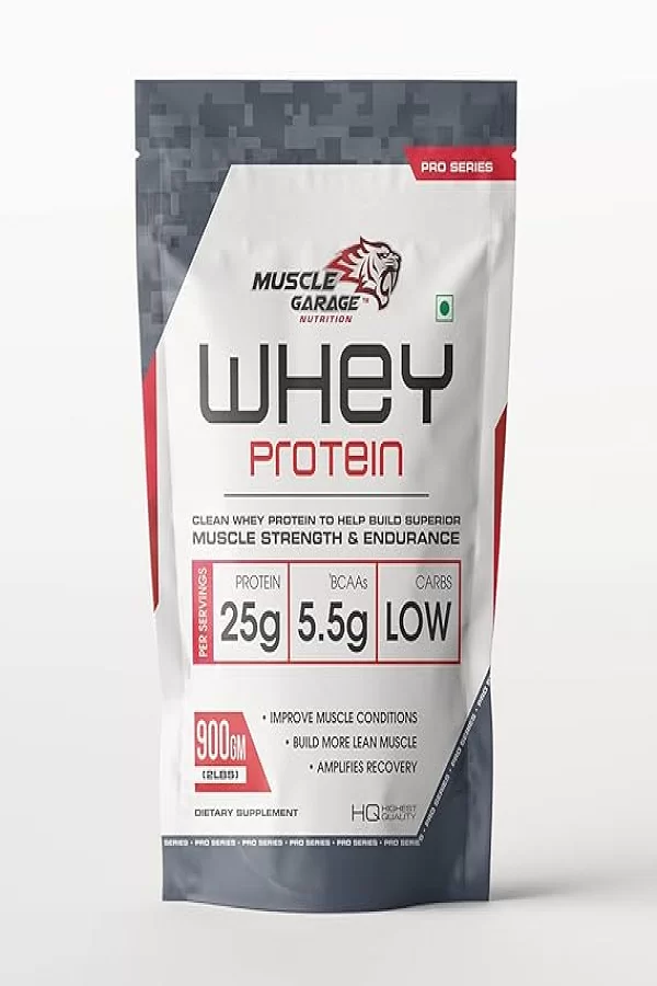 Muscle Garage Clean Whey Protein Powder 25g Protein, 5.5g BCAAs – Low Carb, Fat Free – Lean Muscle Builder & Recovery Supplement |Chocolate Flavor | 900 gm