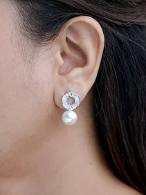 Floral Pearl Teardrop Earrings