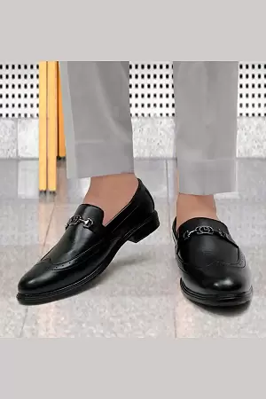 WUGO::Latest Trendy Men Formal Shoes|Black Moccasin Shoes|Office Shoes For Men's & Boys-MOCCASIN09-BLK