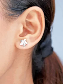 Mini Pearl Flower Stud Earrings