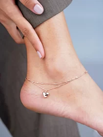 Double-Layer Heart Single Anklet