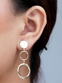 Triple Circles Dangle Earrings