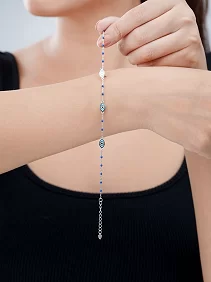 Blue Beads Evil Eye Bracelet