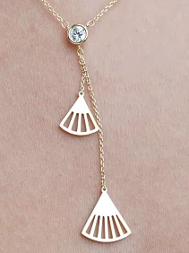 Double Fan Threader Pendant Chain