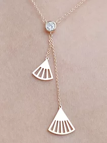 Double Fan Threader Pendant Chain