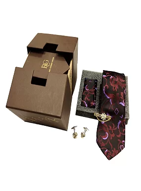 Rare Combee Signature Edition Black Color Luxurious Necktie with Pocket Square,Cufflink,Tie Pin for Party, Wedding or Corporate Gift