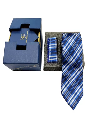 Rare Combee Signature Edition Blue Color Luxurious Necktie with Pocket Square Party, Wedding or Corporate Gift