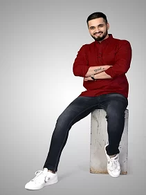 CROWN WORLD Men's Cotton Regular Maroon Short Kurta , Casual & Ethnic Wear with Long Sleeve