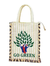 PALAK SAXENA Jute Bag for Lunch Box, Go Green Printed MultiPurpose Jute Bag for Office/College/School,Tiffin,Shopping/Grocery Bag, Eco-Friendly Bag For Men,Women and Kids