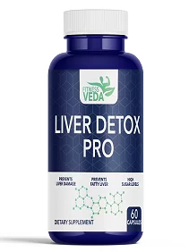 FITNESS VEDA Liver Detox Supplement with Milk Thistle Extract For Liver Detox, Fatty Liver Protection - Liver Detox Pro (60 Capsules)(Unflavour)