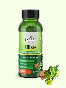 Bharat Ayurveda ARJUNA + Helps to Maintain a Healthy Heart while Helping Keep Diabetes & Cholesterol Under Check, 120 CAPSULE-800MG