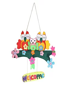 Palak Saxena Medium Multicolour Owl Nature/Wildlife Traditional Fabric Door Hanging, 1 count, Hanging, Choking Hazard - Keep away from children and pets.