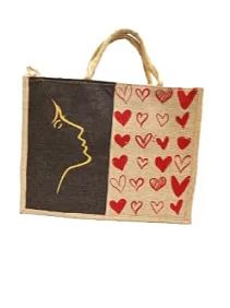 Eco-Friendly Jute Bag-Reusable Tiffin/Shopping/Grocery Multipurpose Hand Bag with Zip (Brown)