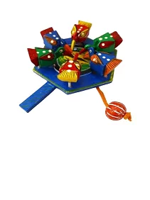 PALAK SAXENA Wooden Chidiya Dana Toy Or Wooden Toys for Kids/Wooden Handicraft Items Blue (6 Birds, Weight 150 Gm)