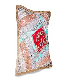 PALAK SAXENA Gujrati Style Decorative Zari Cushion Covers Single-Sided