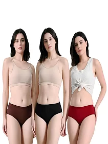 FAIROSTORE Women's Cotton Hipsters Comfortable Solid Hipster Multicolor Panties (X L Size 95 cm) Pack of 3