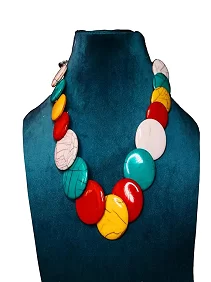 Elegant Tribal Multicolour Beaded Necklace Set – Traditional Ethnic jewellery for Women & Girls Chemical beads [Multicolour]