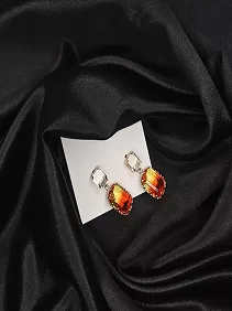 Bold & Beautiful Yellow-Red Teardrop Earrings – Elegant Statement Jewellery for Women