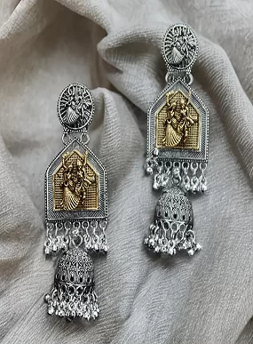 Traditional Dandiya Style Earrings for Women & Girls – Ethnic Navratri Garba Dangle Earrings – Lightweight Oxidized Festive Jewellery for Indian Outfits, Lehenga, and Saree (Contemporar)