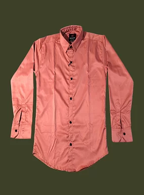 Wonder Men's Orange Satin Shirt – Stylish Party, Casual Wear, Formal Wear