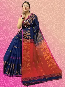 Cotton Silk Handloom Saree – Elegant Zari Design with Blouse Piece