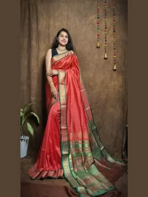 Bomkai Silk Saree – Traditional Elegance with Blouse Piece
