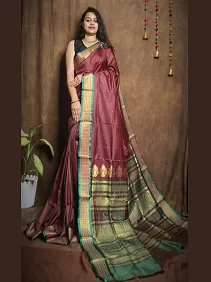 Bomkai Silk Saree – Traditional Elegance with Blouse Piece