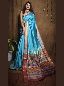 Bomkai Silk Saree – Traditional Elegance with Blouse Piece