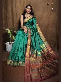 Bomkai Silk Saree – Traditional Elegance with Blouse Piece