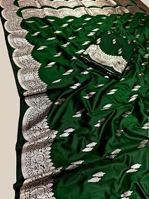 Dual Tone Pure Katan Silk Saree – Glossy Soft Elegance with Butta Work and Rich Pallu