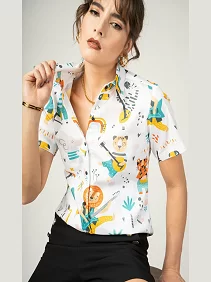 Women’s Casual | Office Wear Top | Digital Printed Full Sleeve Reyon Top