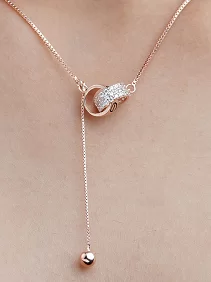 Interlocking Double Circle Pendant Chain