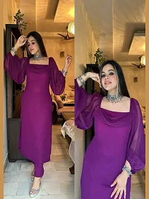 Summer Wear Soft Georgette Kurta Set – Where Elegance Meets Comfort | Women’s Kurta Set | Summer Ethnic Set | Soft Georgette Kurti with Palazzo