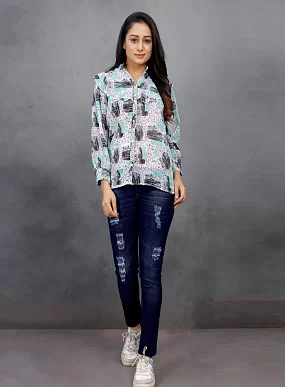 Printed Georgette Tops for Women | Stylish Summer Casual Wear | Sizes S to XXL