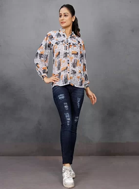 Printed Georgette Tops for Women | Stylish Summer Casual Wear | Sizes S to XXL
