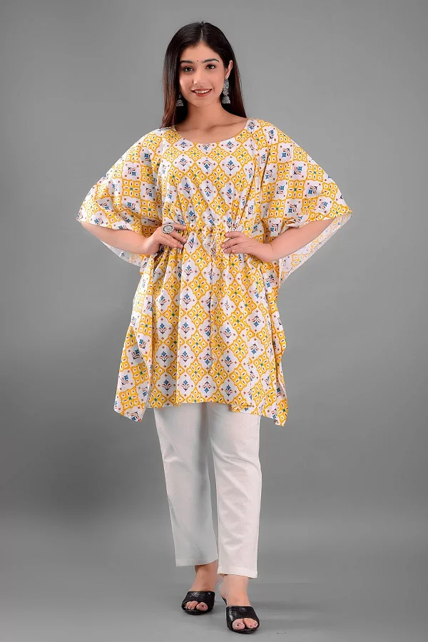 Stylish Cotton Kaftan Tops for Women | Free Flowing Ethnic Wear | Sizes S to 3XL | Summer-Perfect Comfort Top