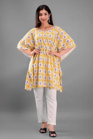 Stylish Cotton Kaftan Tops for Women | Free Flowing Ethnic Wear | Sizes S to 3XL | Summer-Perfect Comfort Top