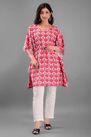 Stylish Cotton Kaftan Tops for Women, A Free Flowing Ethnic Wear, Summer-Perfect Comfort Top,  Sizes S to 3XL