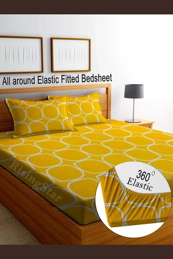 Aavya Queen Size Bedsheet | Abstract Print | Soft Microfibre Fabric | Multi-Color | Premium Bedding Set