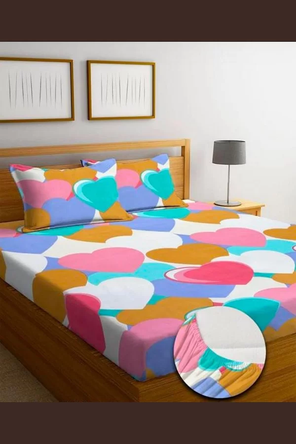Aavya Queen Size Bedsheet | Abstract Print | Soft Microfibre Fabric | Multi-Color | Premium Bedding Set